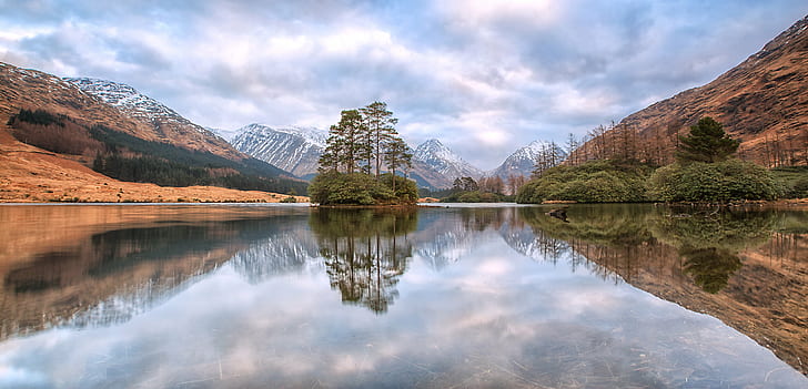 clear river photography, highlands, scotlands, highlands, scotlands, Lochan, Urr, Highlands, clear river, photography, Scotland, Glen Etive, nature, mountain, lake, landscape, scenics, outdoors, reflection, water, travel, beauty In Nature, river, famous Place, sky, mountain Peak, tree, HD wallpaper