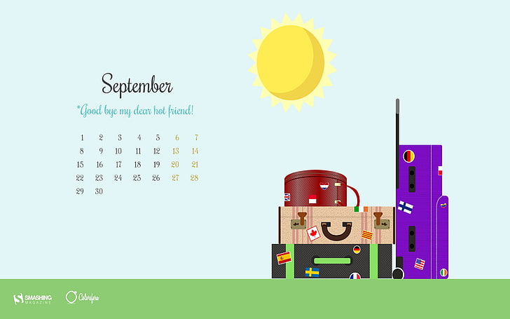 GoodBye My Dear Hot Friend-September 2014 Calendar.., September calendar illustration, HD wallpaper