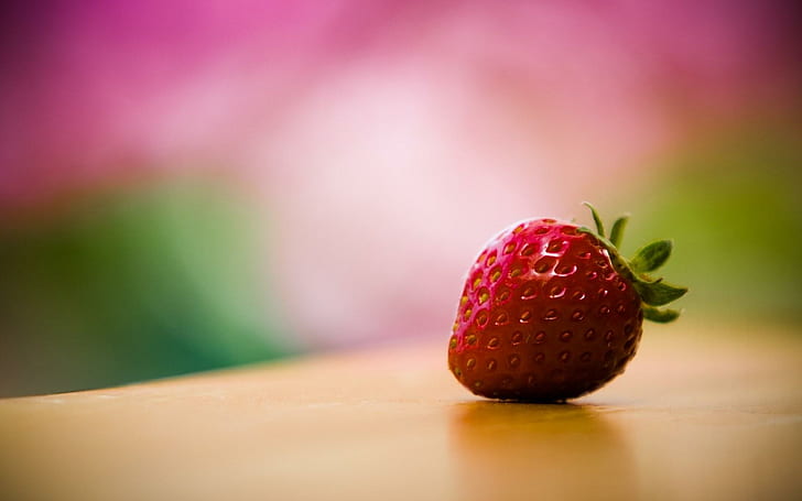 Strawberry Bokeh, truskawka, bokeh, Tapety HD