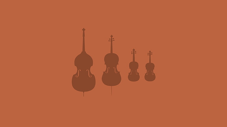 오케스트라, 악기, 바이올린, 첼로, 단순한, HD 배경 화면