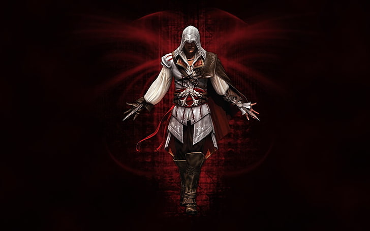 Fondo de pantalla digital de Assassin's Creed, Assassin's Creed II, Ezio Auditore da Firenze, videojuegos, Fondo de pantalla HD