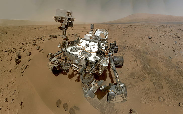 Любопытство Марс Ровер Машина Чужой Пейзаж НАСА HD, пейзаж, космос, пришелец, ровер, НАСА, машина, Марс, любопытство, HD обои
