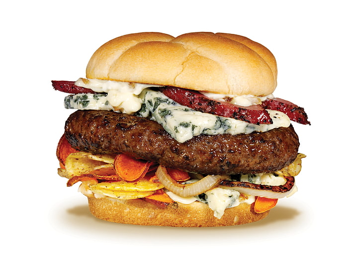 hamburger, hamburger, meat, bun, HD wallpaper