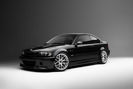 black BMW E46 coupe, BMW, black, E46, HD wallpaper HD wallpaper