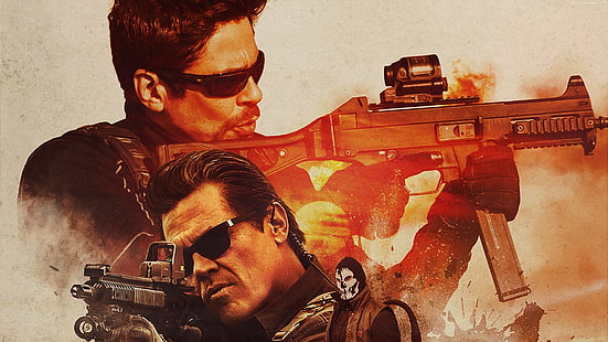 4K, Sicario: Le jour du soldat, Benicio Del Toro, affiche, Josh Brolin, Fond d'écran HD HD wallpaper