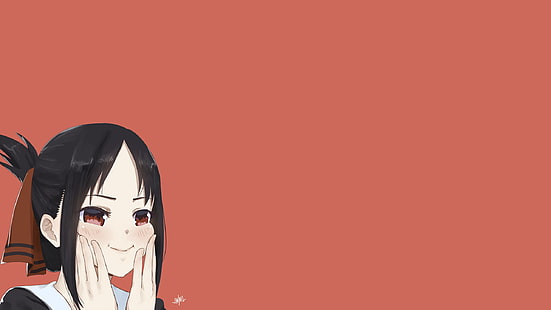 anime, anime girls, Kaguya-Sama: Love is War, Kaguya Shinomiya, simple background, HD wallpaper HD wallpaper