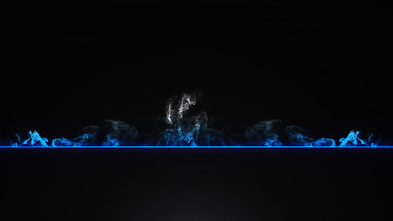 blue smoke, Abstract, Black, HD wallpaper HD wallpaper