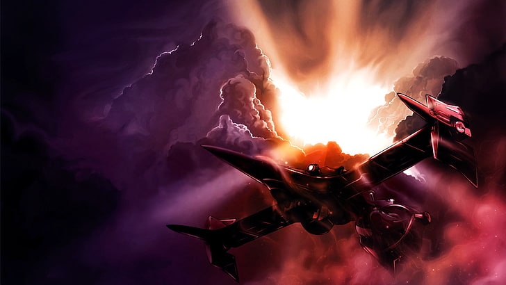 самолет, летящ във въздуха илюстрация, Cowboy Bebop, Swordfish II, аниме, HD тапет