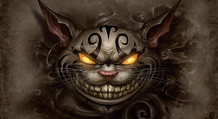 Alice Madness Returns Cheshire Cat, gray cat digital wallpaper, Games, Other Games, Fantasy, Artwork, Game, cheshire cat, video game, concept art, alice madness returns, HD wallpaper