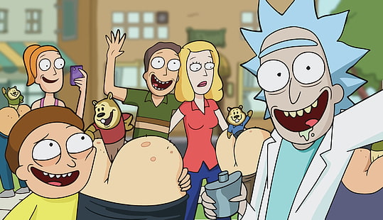 Rick and Morty digital tapet, Rick and Morty, TV, Adult Swim, Rick Sanchez, Morty Smith, Jerry Smith, Summer Smith, Beth Smith, HD tapet HD wallpaper