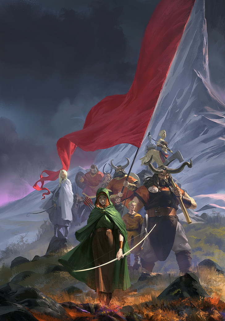 Even Amundsen, The Banner Saga, video games, artwork, Vikings, archer, fantasy art, The Banner Saga 3, HD wallpaper