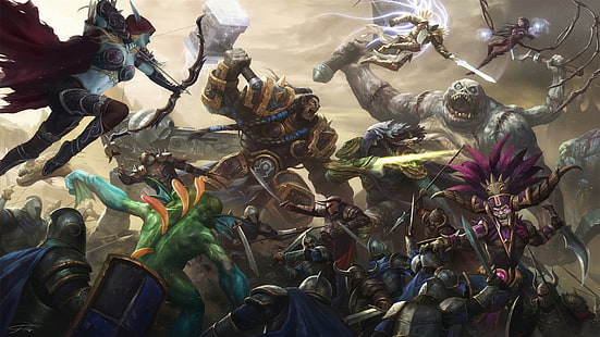 Video Game, Heróis da Tempestade, Cavaleiro, Sylvanas Windrunner, Thrall (World Of Warcraft), Tyrael (Diablo III), HD papel de parede HD wallpaper