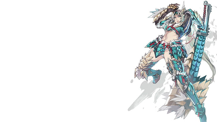 female white -haired swordsman wallpaper, Monster Hunter, Zinogre, HD wallpaper
