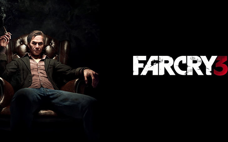 Farcry 3 wallpaper, Far Cry 3, Far Cry, Hoyt Volker, black background, video games, HD wallpaper
