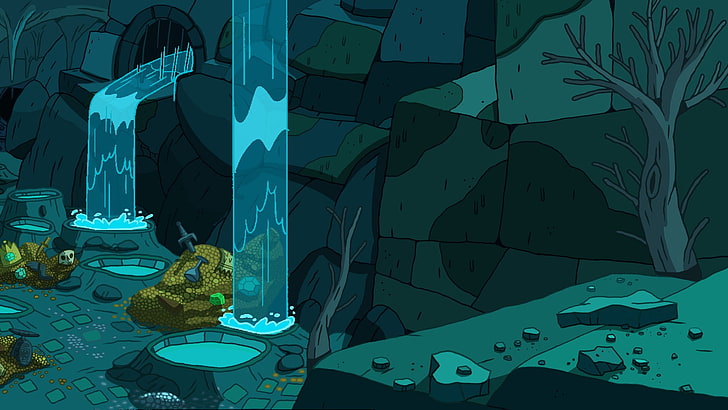 ilustrasi pembuangan limbah, Adventure Time, landscape, Wallpaper HD