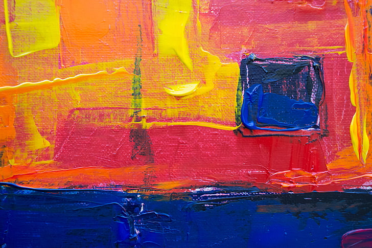 lukisan warna-warni, cat, tekstur, permukaan, kanvas, Wallpaper HD