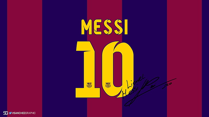 Lionel Messi 10 ilustracja, Lionel Messi, Sanchez Graphics, liczby, Tapety HD