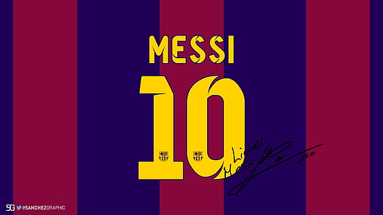 Lionel Messi 10 illustrazione, Lionel Messi, Sanchez Graphics, numeri, Sfondo HD HD wallpaper