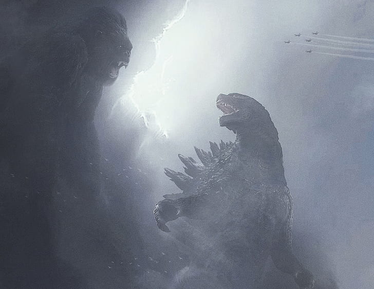 Film, Godzilla vs Kong, Godzilla, King Kong, Sfondo HD