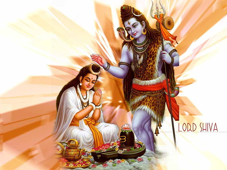 Господь Шива Парвати, иллюстрация индуистского бога, Бог, Господь Шива, HD обои