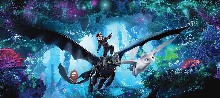 How to Train Your Dragon 3, How to Train Your Dragon: The Hidden World, Animation, 4K, 8K, วอลล์เปเปอร์ HD