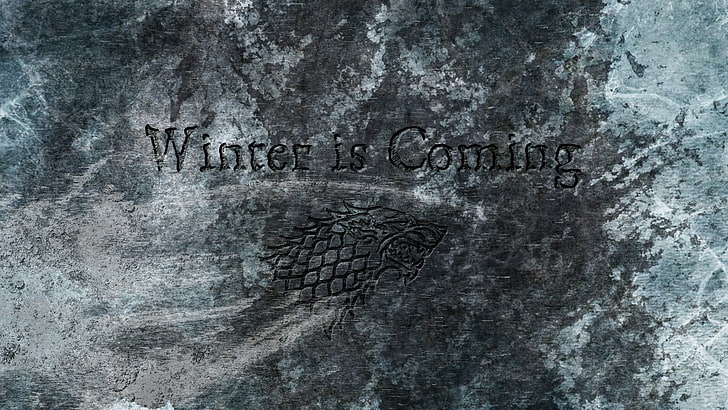 O inverno está chegando texto, Game of Thrones, House Stark, Direwolf, o inverno está chegando, sigils, HD papel de parede
