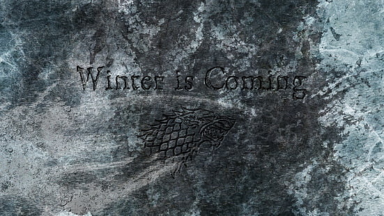 Der Winter kommt Text, Game of Thrones, Haus Stark, Direwolf, Der Winter kommt, Siegel, HD-Hintergrundbild HD wallpaper