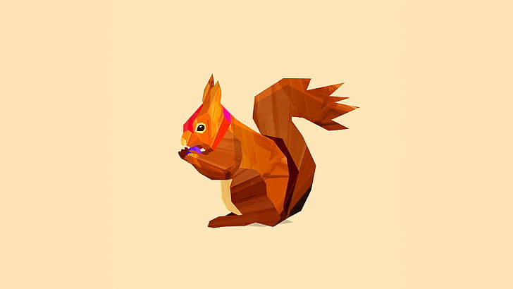 Squirrel Polygon Art HD, cyfrowe / grafika, sztuka, wielokąt, wiewiórka, Tapety HD