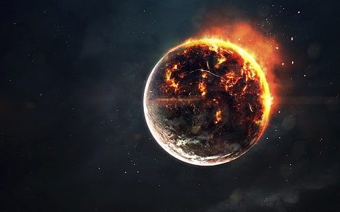 행성, 불타는, 뜨거운, 불꽃, 열, HD 배경 화면 HD wallpaper