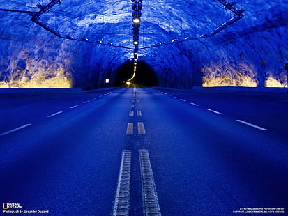 Lærdalstunnelen, terowongan, jalan, Norwegia, Wallpaper HD HD wallpaper