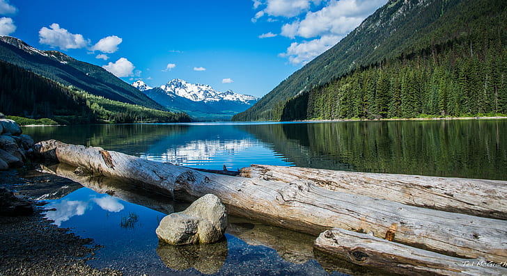 calm body of water with logs, Kamloops, Lillooet, Road Trip, Duffey Lake, calm, body of water, BC, Ted, photos, Water, Reflection, Log, NIKON, FX, D600, Cropped, Vignetting, Rock, Logs, Shadow  Mountains, Scene, Joffre, Peak, Mt, Forest, Sky  Blue Sky, Shoreline, Outdoor, Canada, British Columbia, Pebbles, Dead Tree, Dead Trees, Cayoosh Creek, Valley, nature, lake, mountain, landscape, outdoors, scenics, alberta, banff National Park, sky, mountain Range, summer, blue, beauty In Nature, rocky Mountains, travel, tree, HD wallpaper
