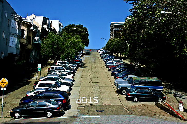 San Francisco, samochód, ulica, ulica, USA, Tapety HD