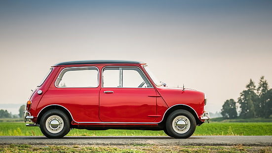 Mini, Morris Mini Cooper S, Araba, Eski Araba, Kırmızı Araba, Sedan, HD masaüstü duvar kağıdı HD wallpaper