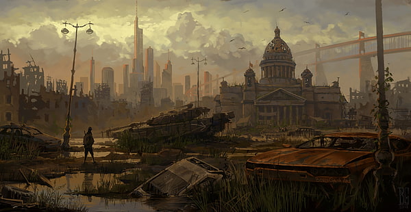 Ciencia ficción, Post apocalíptico, Edificio, Ciudad, Ruina, Fondo de pantalla HD HD wallpaper