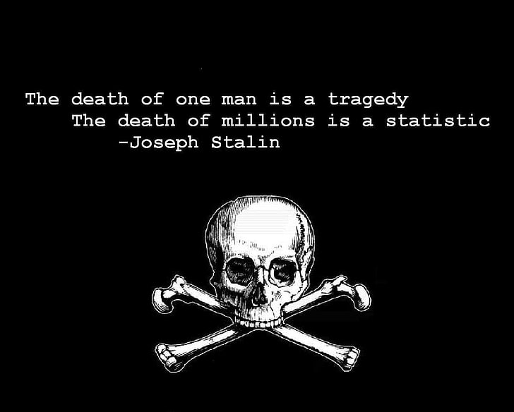 white text on black background, Misc, Quote, Joseph Stalin, Skull, Statement, HD wallpaper
