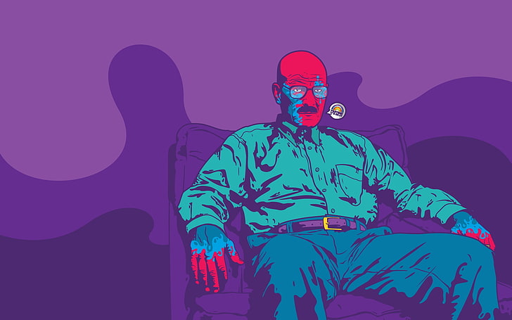 man sitting on sofa chair illustration, breaking bad, chemist, serial, HD wallpaper
