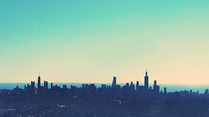градски сгради, градски пейзаж, град, Чикаго, облаци, небостъргач, САЩ, HD тапет