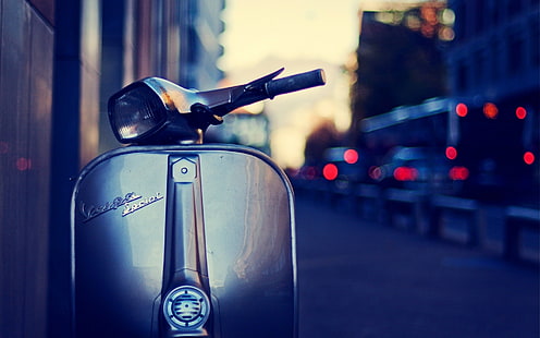 grauer Motorroller, Vintage, Vespa, Roller, HD-Hintergrundbild HD wallpaper