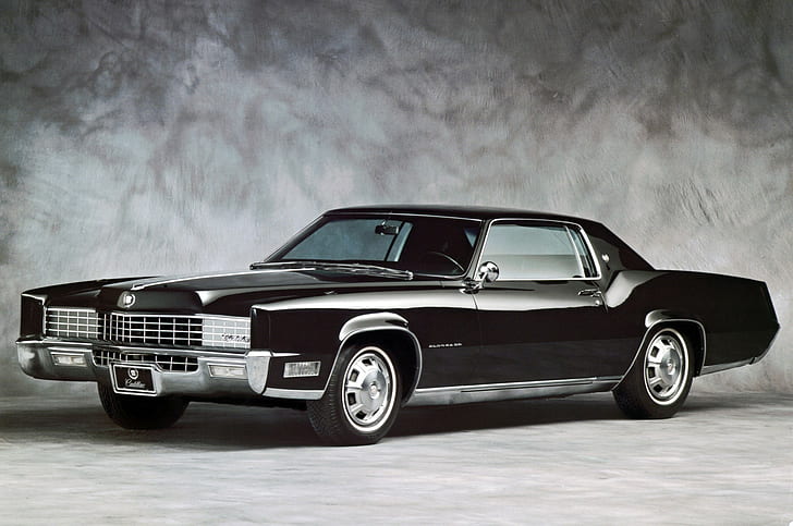 Fahrzeug, Cadillac, Auto, altes Auto, 1960er Jahre, einfacher Hintergrund, Cadillac Fleetwood Eldorado, schwarze Autos, amerikanische Autos, HD-Hintergrundbild