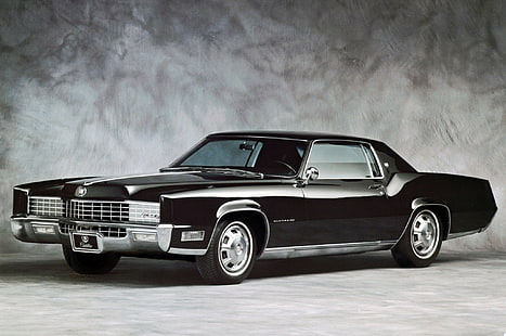 Fahrzeug, Cadillac, Auto, altes Auto, 1960er Jahre, einfacher Hintergrund, Cadillac Fleetwood Eldorado, schwarze Autos, amerikanische Autos, HD-Hintergrundbild HD wallpaper
