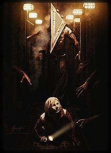Silent Hill 2 wallpaper, Silent Hill: Revelation, horror, flashlight, Pyramid Head, movies, HD wallpaper HD wallpaper