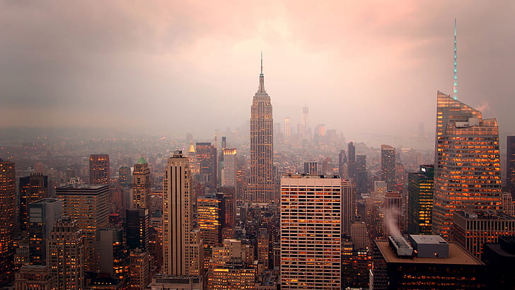 Ню Йорк сгради небостъргачи HD, сгради, градски пейзаж, небостъргачи, нов, Йорк, HD тапет