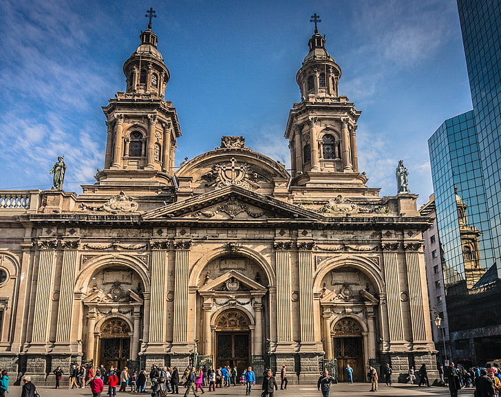 Santiago-katedral Metropolitana, Sydamerika, Chile, HD tapet