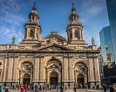 Santiago-catedral Metropolitana, South America, Chile, HD wallpaper HD wallpaper