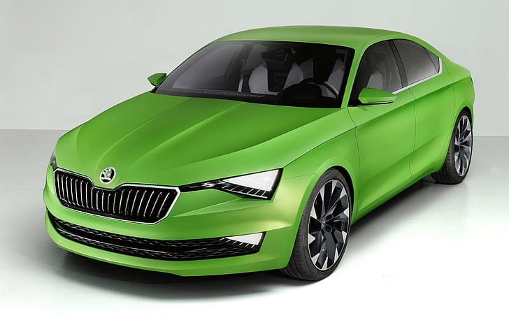 2014 Skoda VisionC Concept, grön skoda bil, koncept, skoda, 2014, visionc, bilar, andra bilar, HD tapet