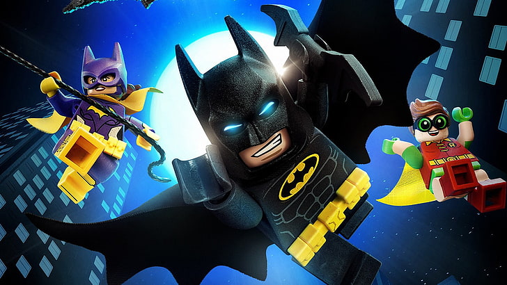 city, cinema, Batman, movie, bat, Lego, Robin, hero, film, animated film, DC Comics, Bruce Wayne, Batgirl, yuusha, animated movie, Lego Batman, Lego Batman: The Movie, HD wallpaper