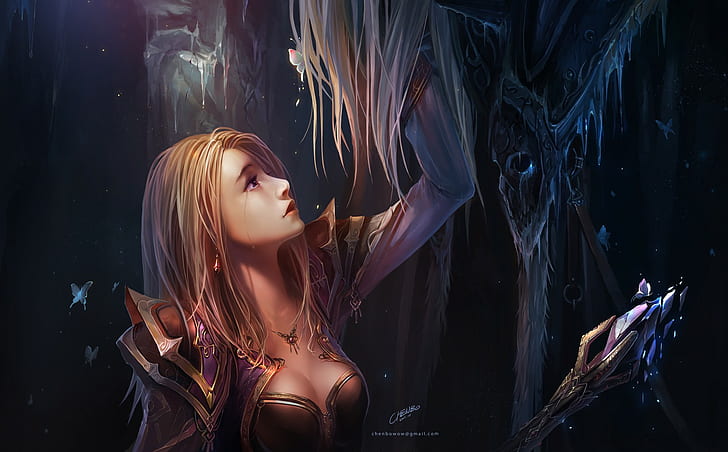 Arthas, Jaina Proudmoore, Rüstung, Stab, Warcraft, Chenbo, HD-Hintergrundbild