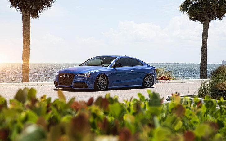 Audi coupe azul, coche, Audi, coupe, tuning, rs5, cambio, Fondo de pantalla HD