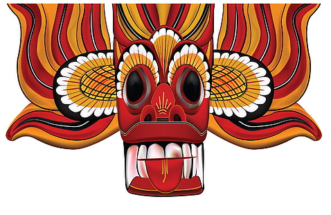 Артистичен, културен, дявол, илюстрация, маска, Шри Ланка, HD тапет HD wallpaper
