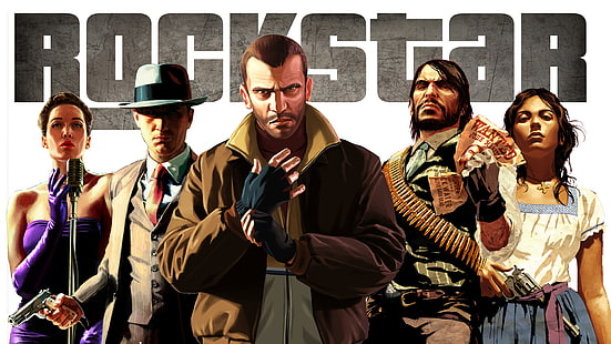 Grand Theft Auto IV, L.A. Noire, Niko Bellic, Red Dead Redemption, gry wideo, John Marston, Tapety HD HD wallpaper
